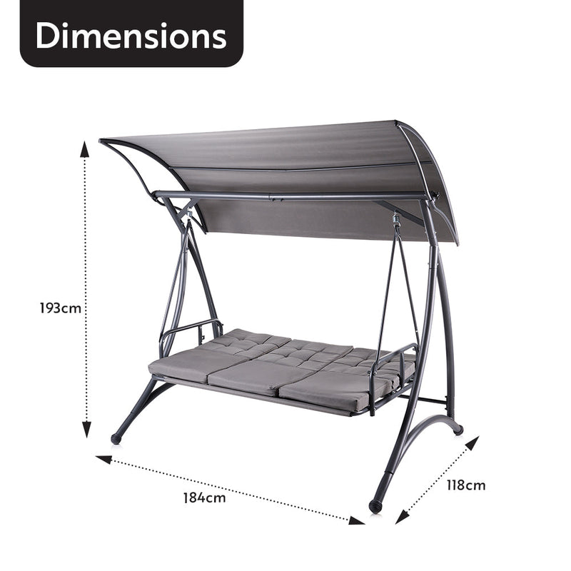 Alfresia 3 Seater Reclining Swing Seat with Cushions