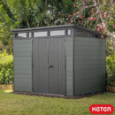 Keter 9x 7 Cortina Heavy Duty Plastic Pent Shed – Dark Green