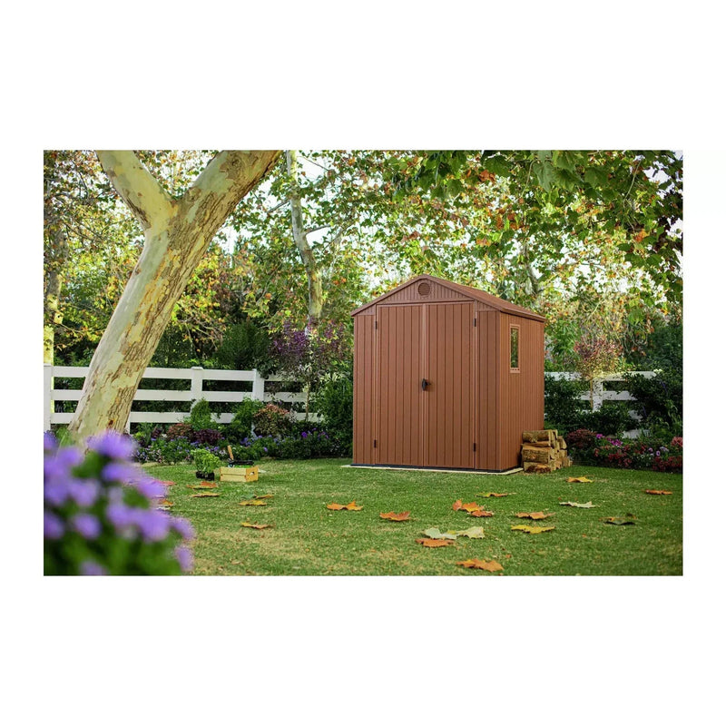 Keter 6×6 Darwin Heavy Duty Plastic Garden Shed – Brown