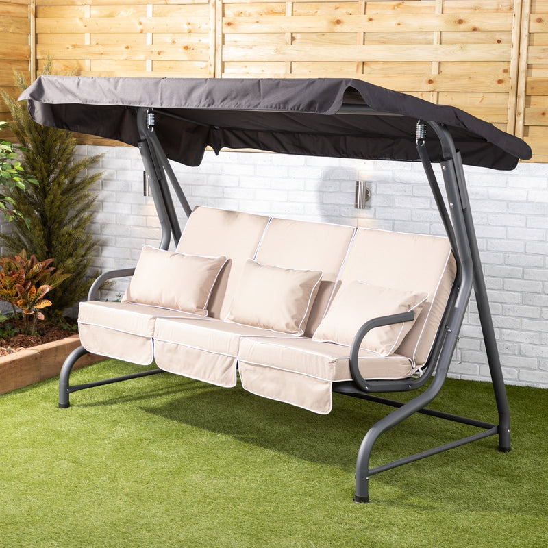 Alfresia Roma 3 Seater Garden Swing Seat | Luxury Cushions