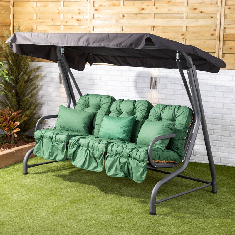 Alfresia Roma 3 Seater Garden Swing Seat | Classic Cushions