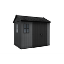 Keter 9×7.5 Newton Plus Side Entry Plastic Shed – Dark Grey