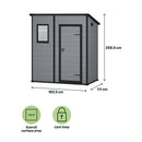Klikstrom Senner 6×4 ft Pent Grey Shed with floor & 1 window