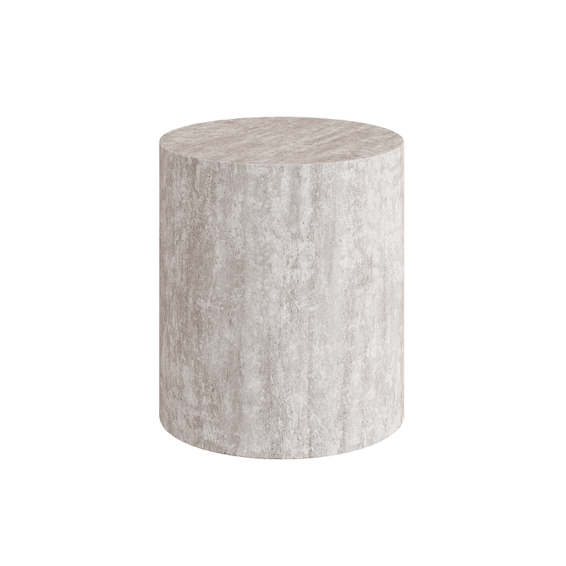 Porto Travertine Side Table, White