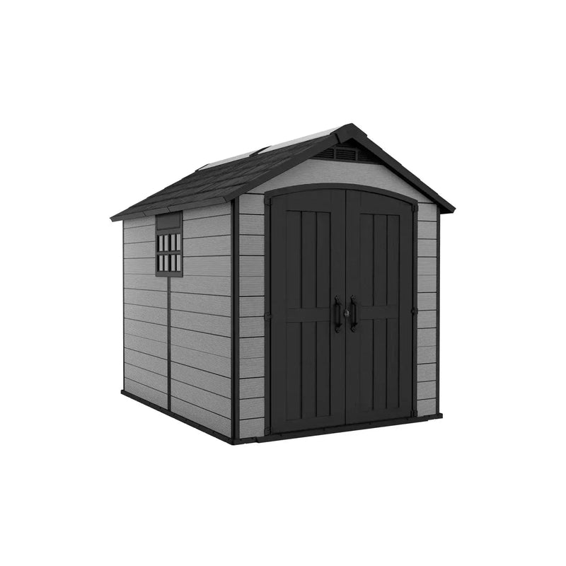 Keter 7.5×9 Premier Heavy Duty Plastic Shed – Grey