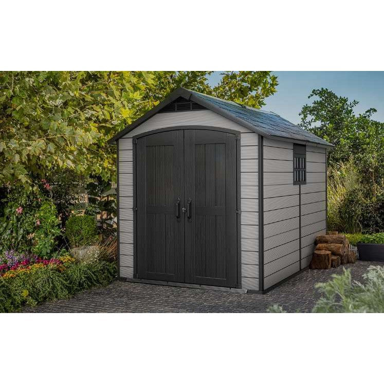 Keter 7.5’x11′ Premier Heavy Duty Plastic Shed – Grey