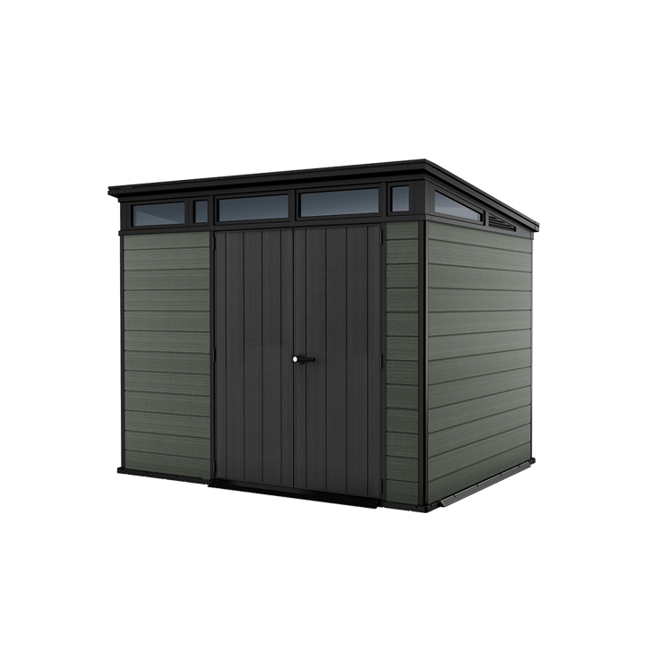 Keter 9x 7 Cortina Heavy Duty Plastic Pent Shed – Green