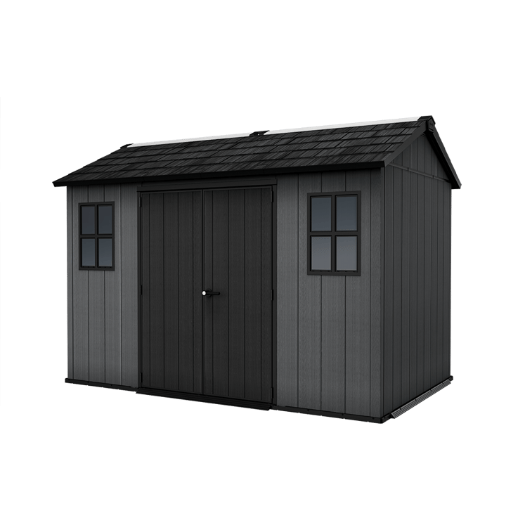 17212856-940_01-1-2 Keter 11’x7.5′ Newton Plus Side Entry Plastic Shed – Dark Grey - Image 1