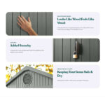 Keter 6×8 Darwin Heavy Duty Plastic Garden Shed – Green - Image 5