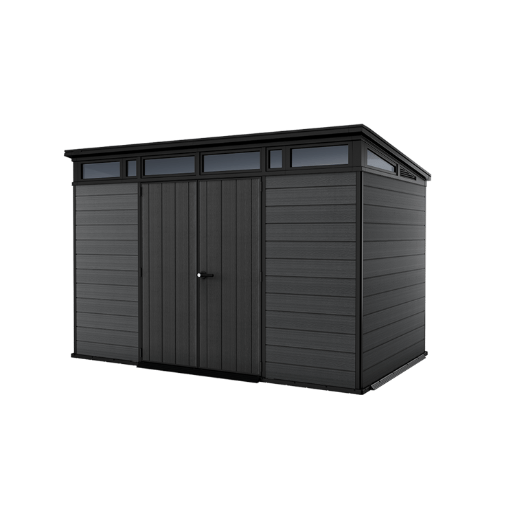 Keter 11x 7 Cortina Heavy Duty Plastic Pent Shed – Dark Grey - Image 1